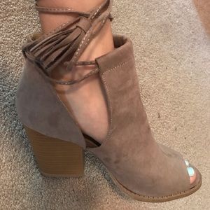 Ankle tie bootie